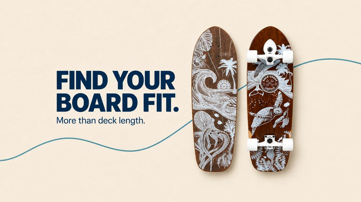 Find your board fit: more than deck length. AI-assisted cover with top and underside views of one GCLB Wanderlust board.