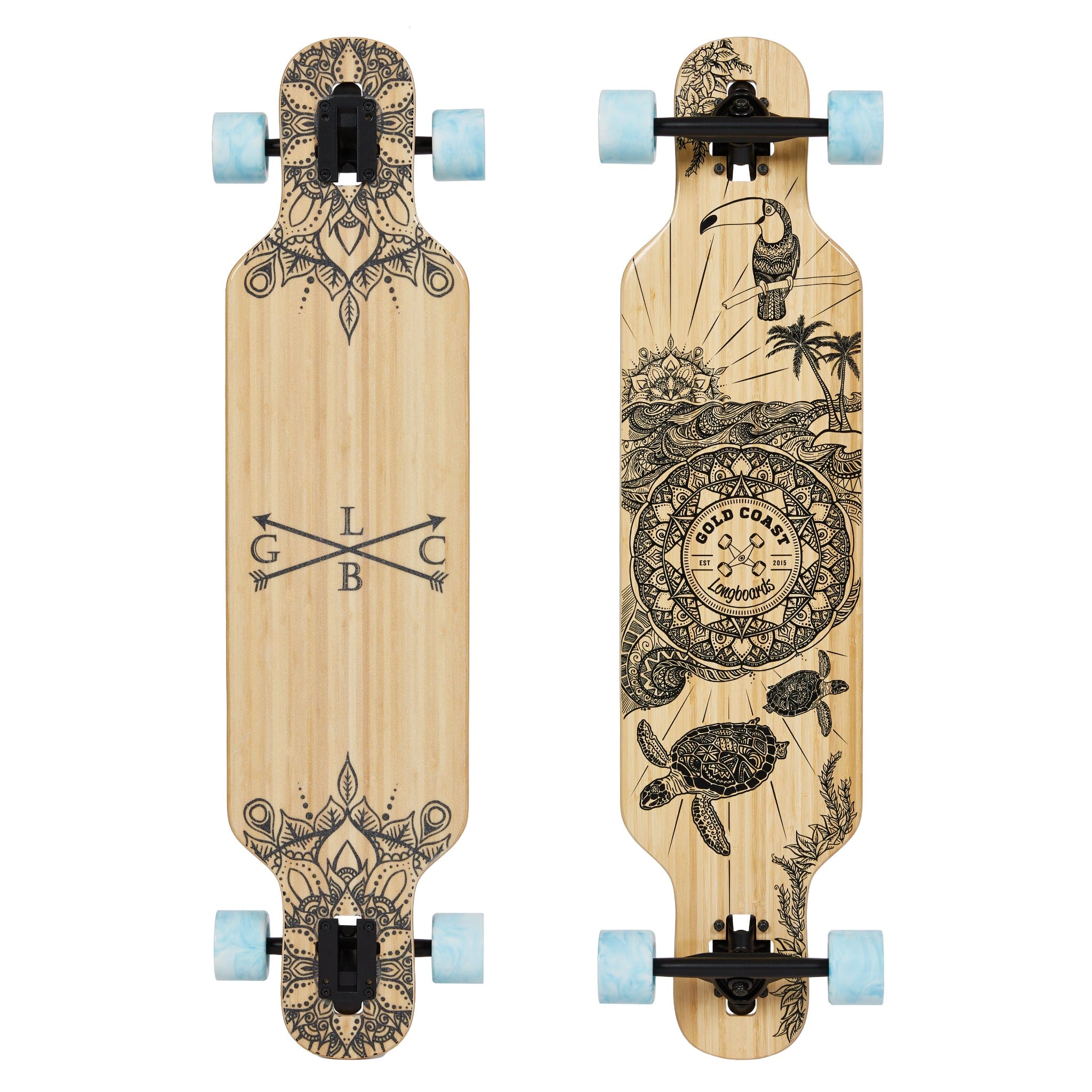 Gold Coast Longboards Longboard Blue Swirl Dropthrough Longboard - Wanderlust Edition