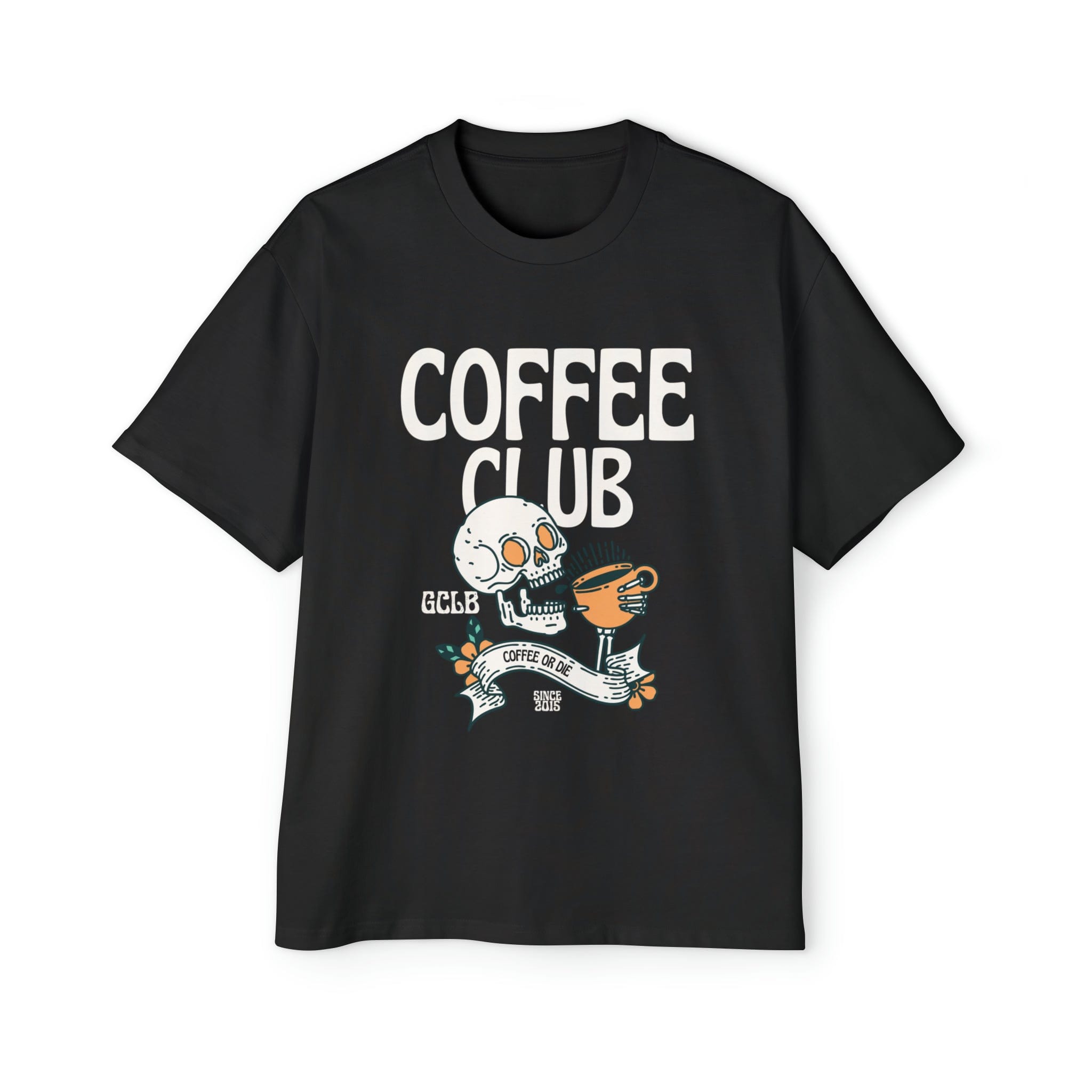 Printify T-Shirt Black / S Coffee Club - Heavy Oversized Tee