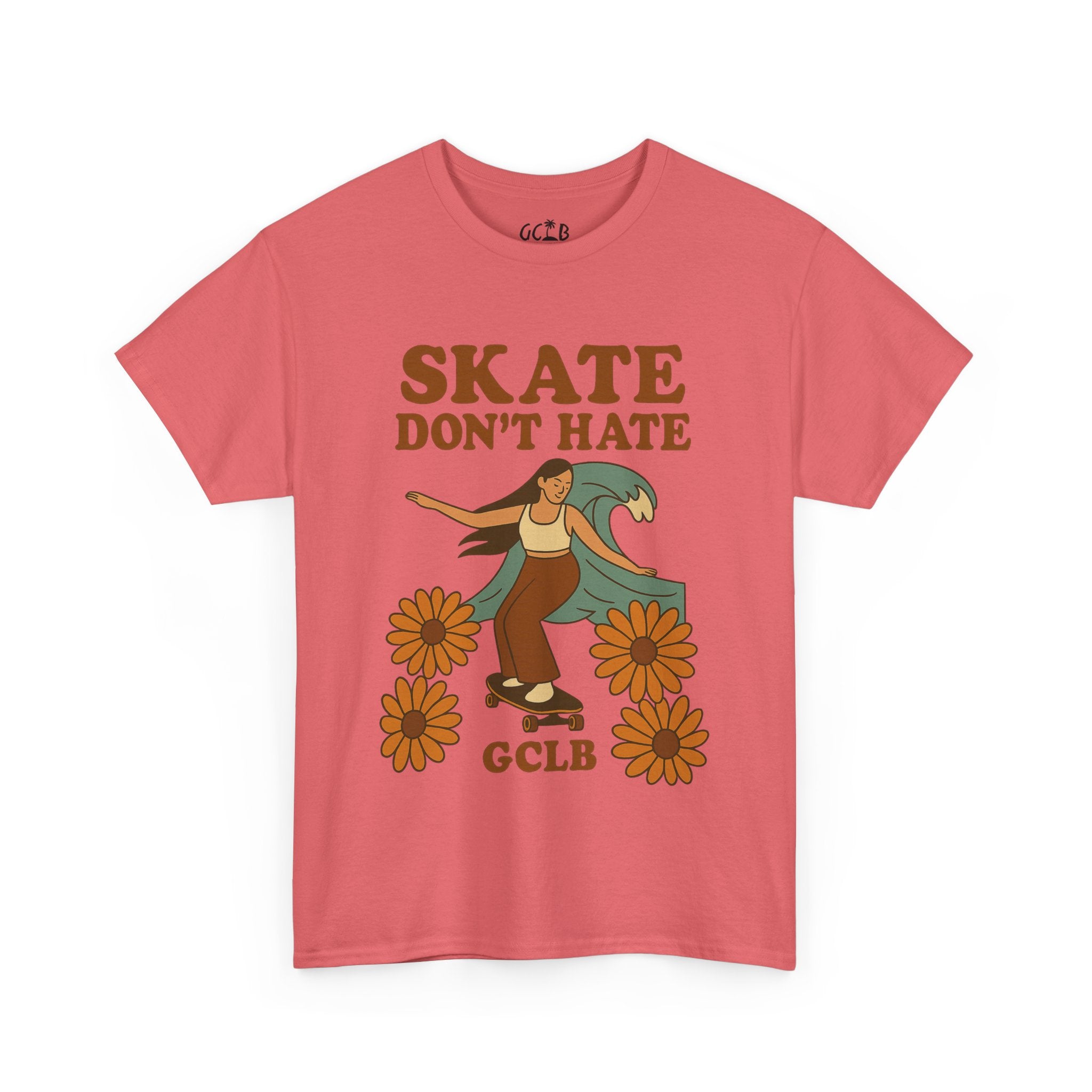 Printify T-Shirt Coral Silk / S Skate Don't Hate Tee