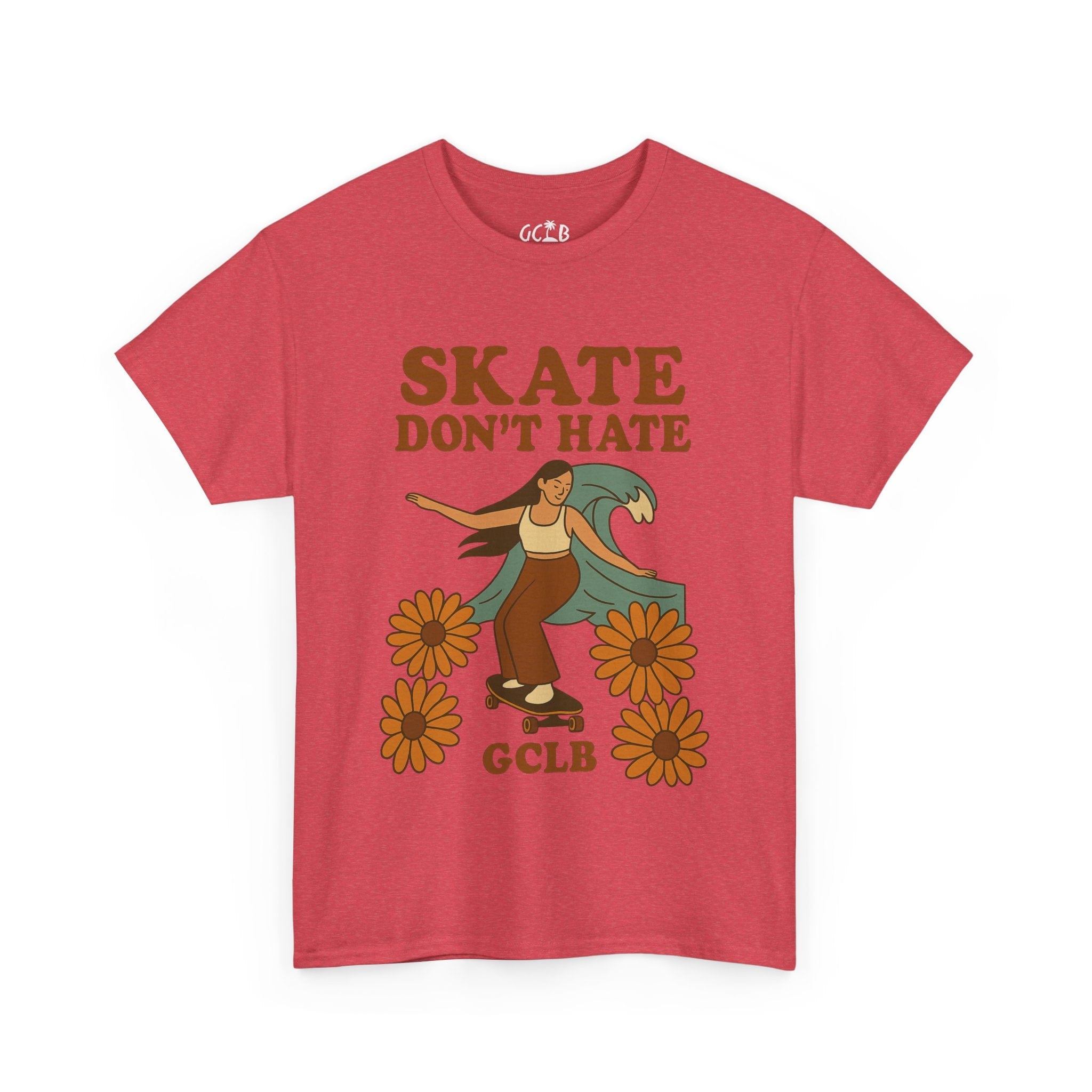 Printify T-Shirt Heather Red / S Skate Don't Hate Tee