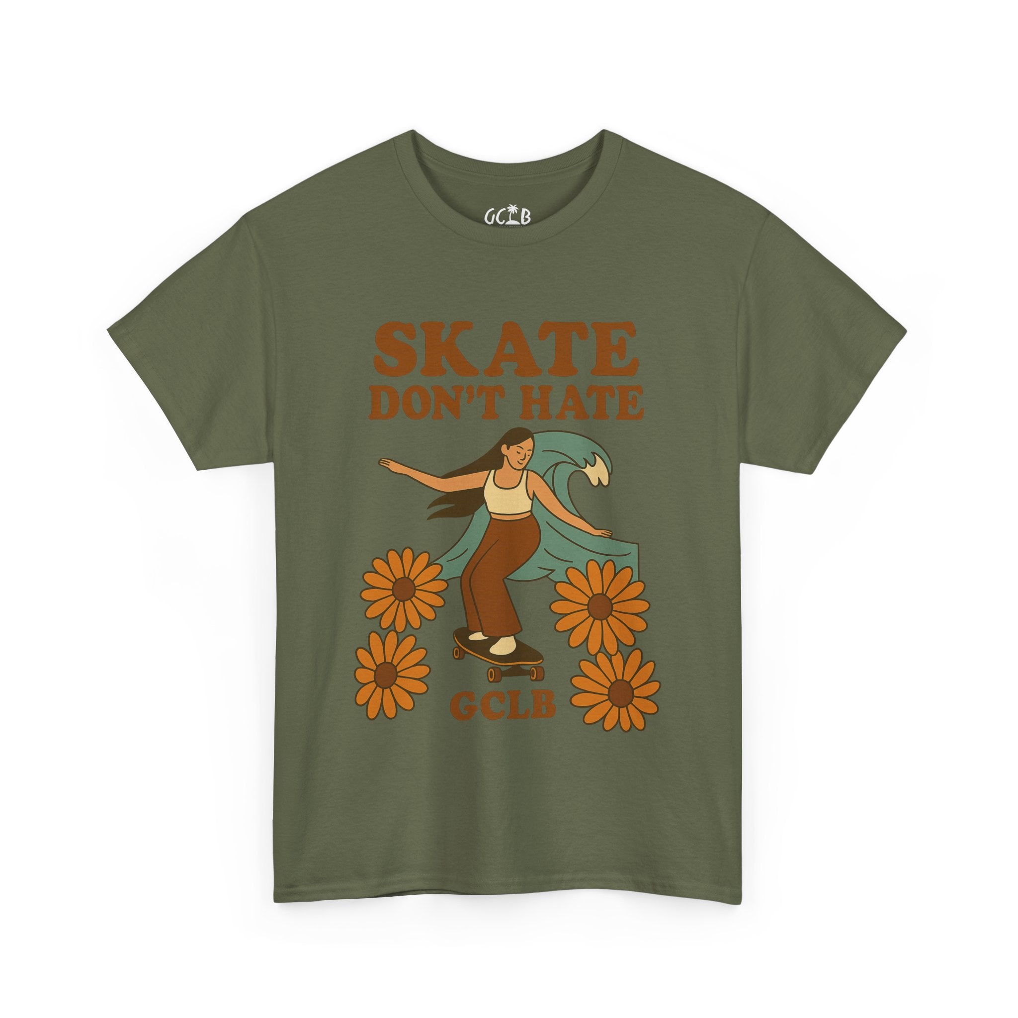 Printify T-Shirt Military Green / S Skate Don't Hate Tee