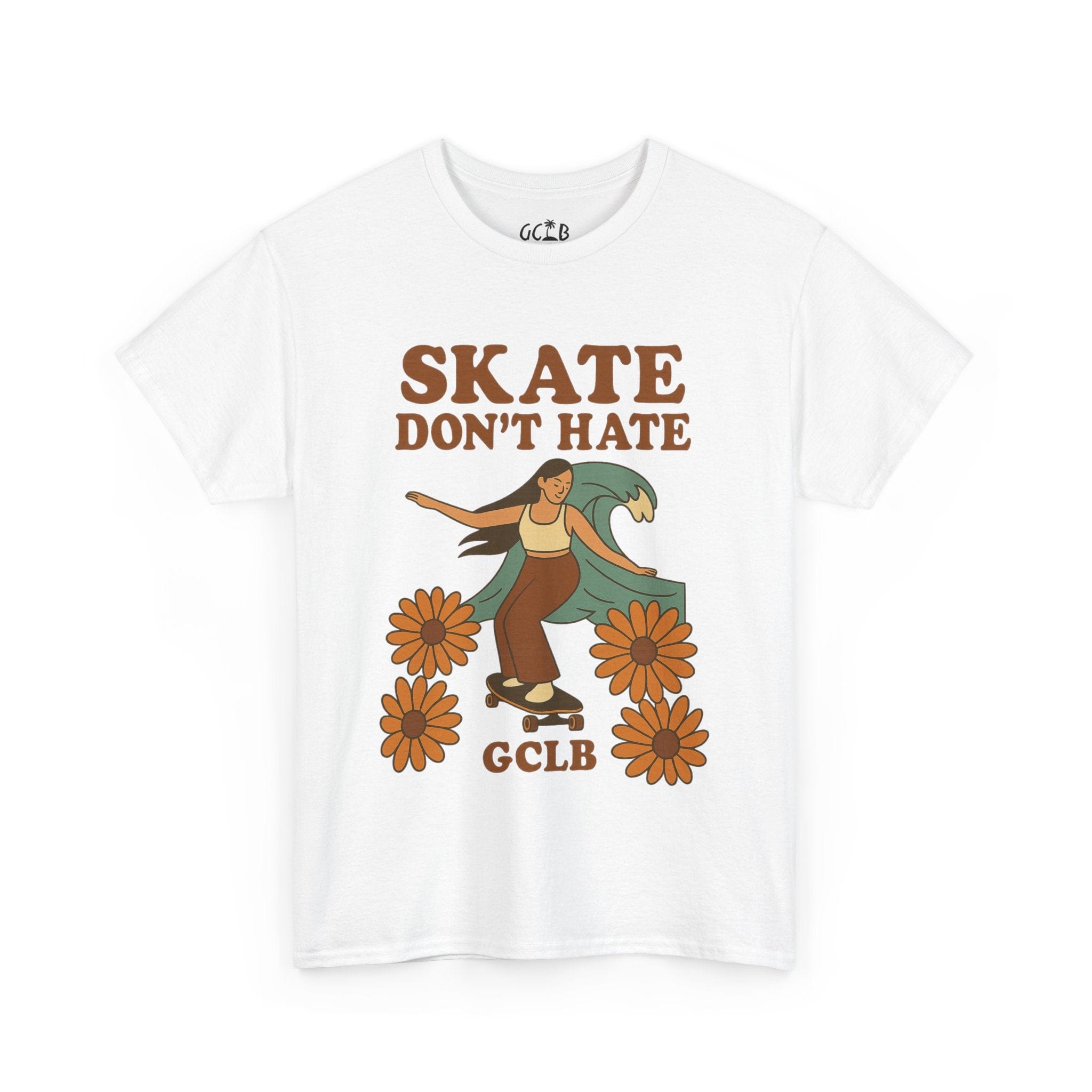 Printify T-Shirt White / S Skate Don't Hate Tee