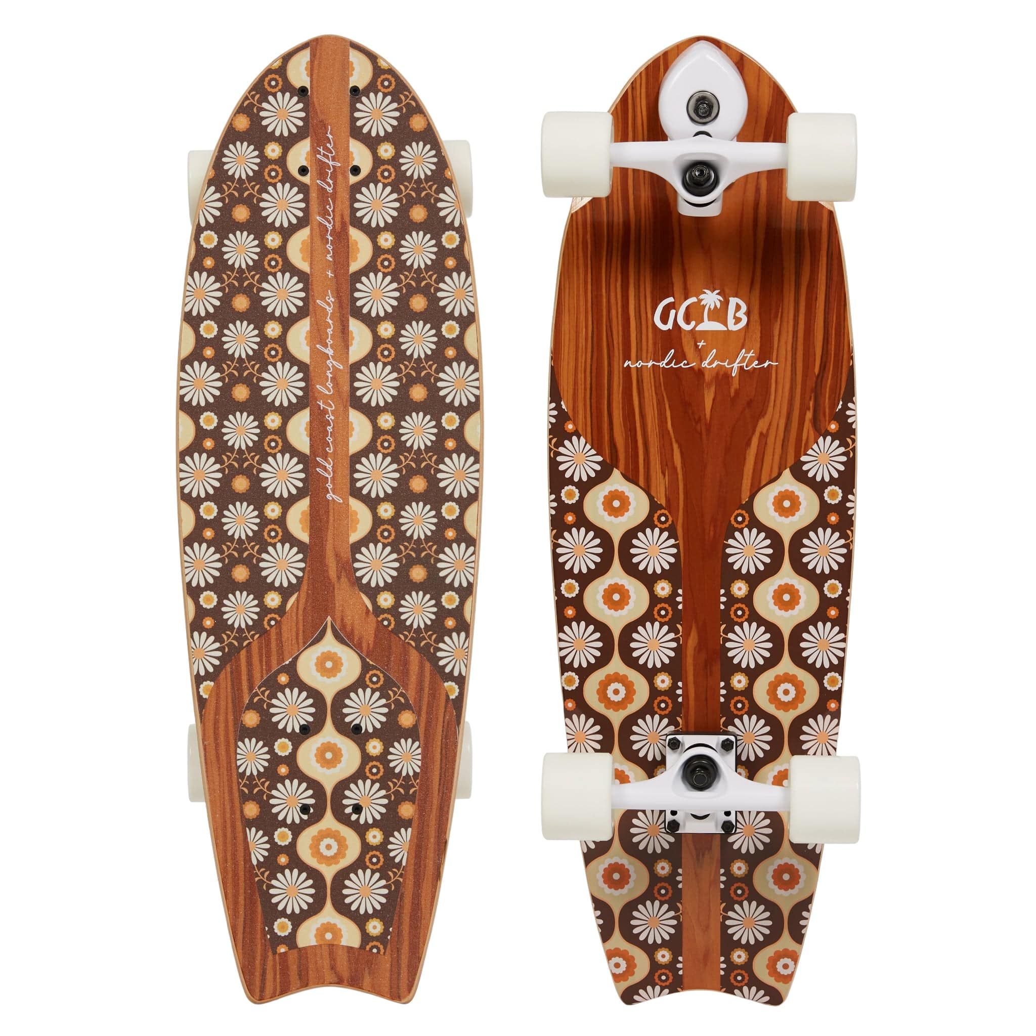 Gold Coast Longboards Surf Skateboard Thruster Surf Trucks Surf Skate 30" - Daisy Dreamer
