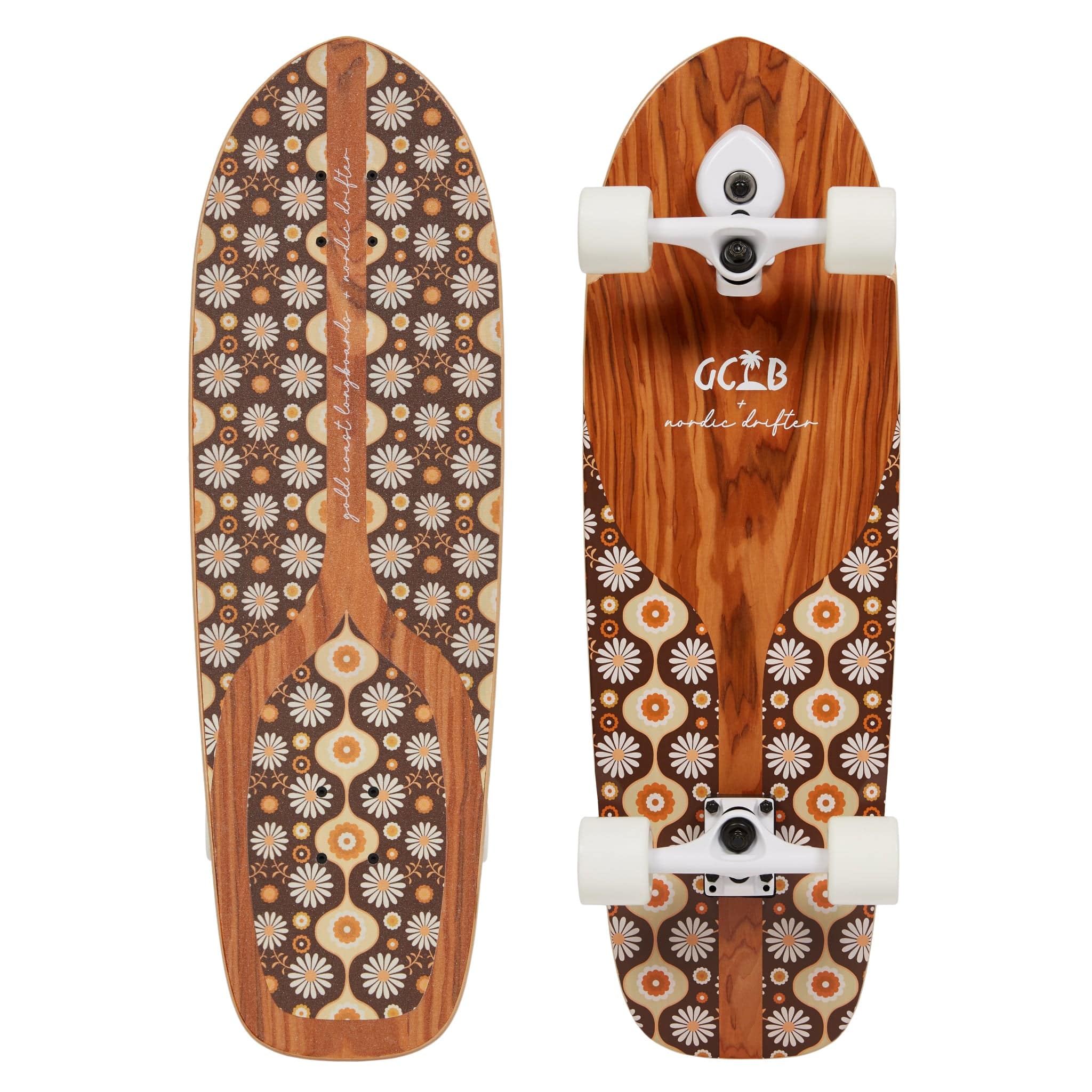 Gold Coast Longboards Surf Skateboard Thruster Surf Trucks Surf Skate 32" - Daisy Dreamer