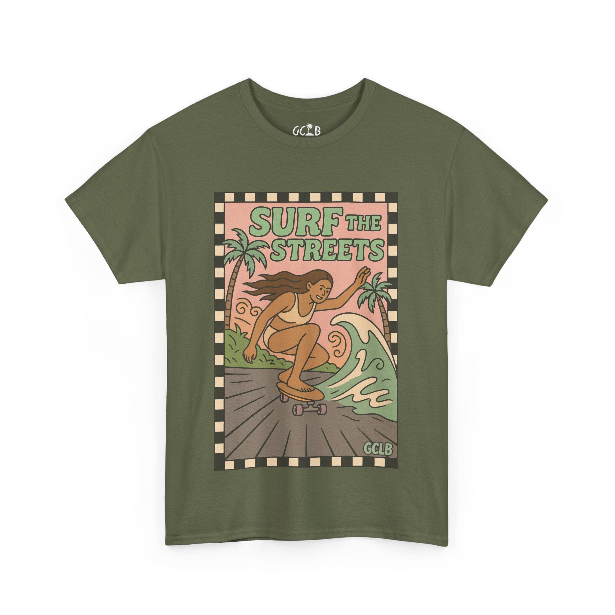 Printify T-Shirt Military Green / S Surf the Streets Tee