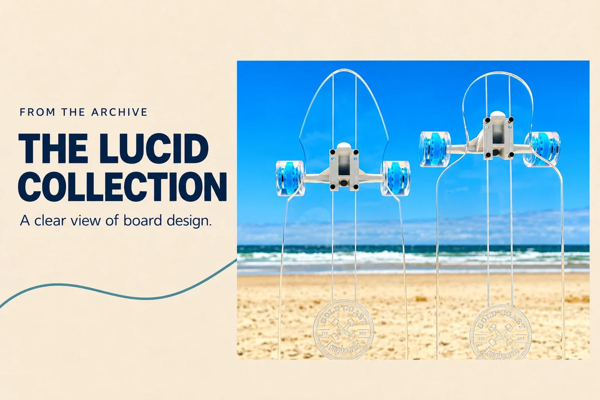 From the archive: the Lucid Collection. AI-assisted editorial layout based on original GCLB clear acrylic board photography.