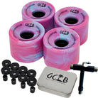 Gold Coast Longboards Miscellaneous Pink Swirl Cruiser/SurfSkate Wheel Pack