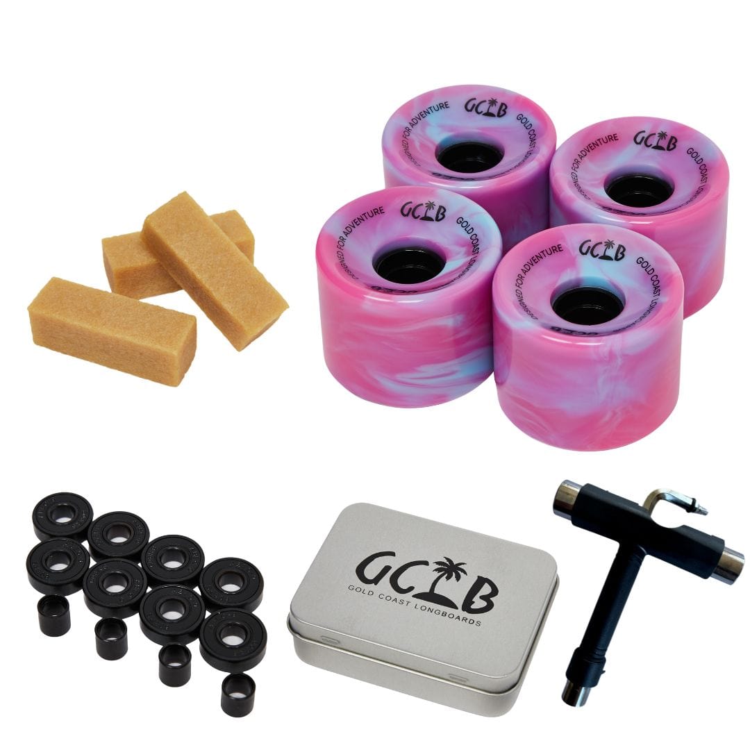 Gold Coast Longboards Miscellaneous Pink Swirl Total Cruiser/SurfSkate Accessories Pack