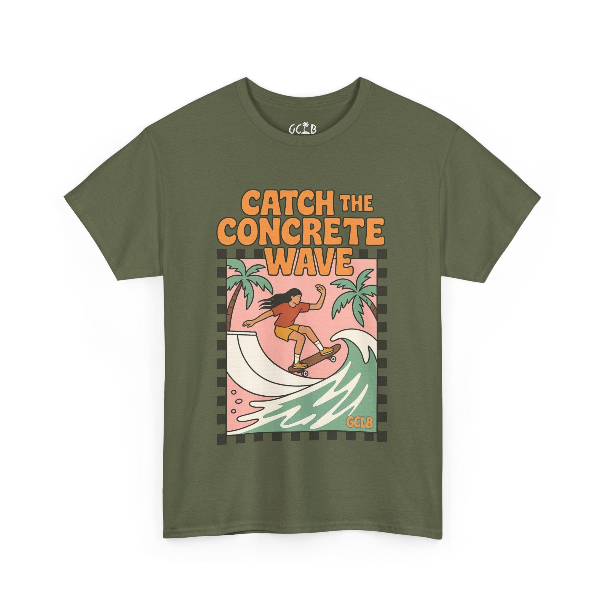 Printify T-Shirt Military Green / S Catch the Concrete Wave Tee