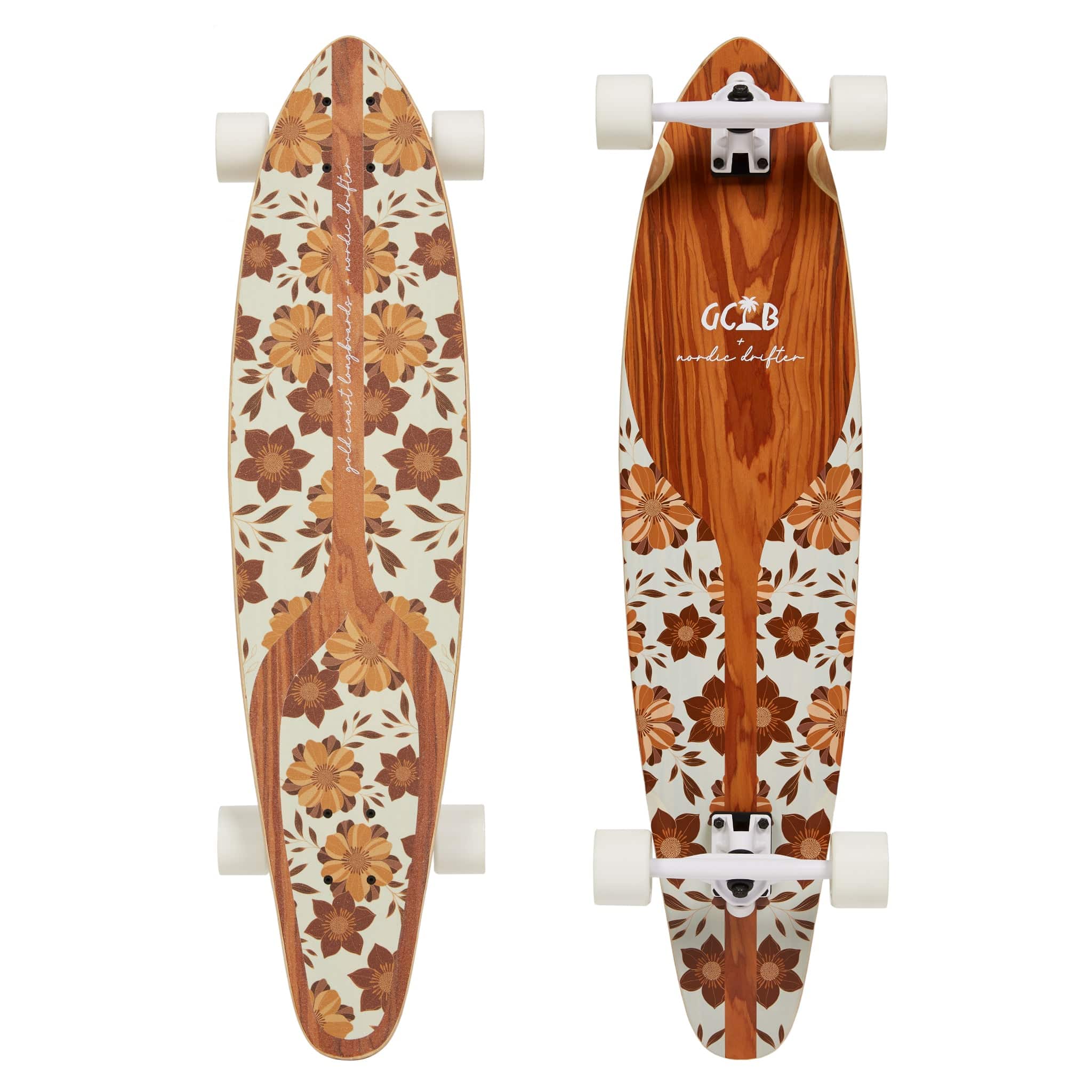 Gold Coast Longboards Longboard Kicktail Longboard - Ocean Bloom