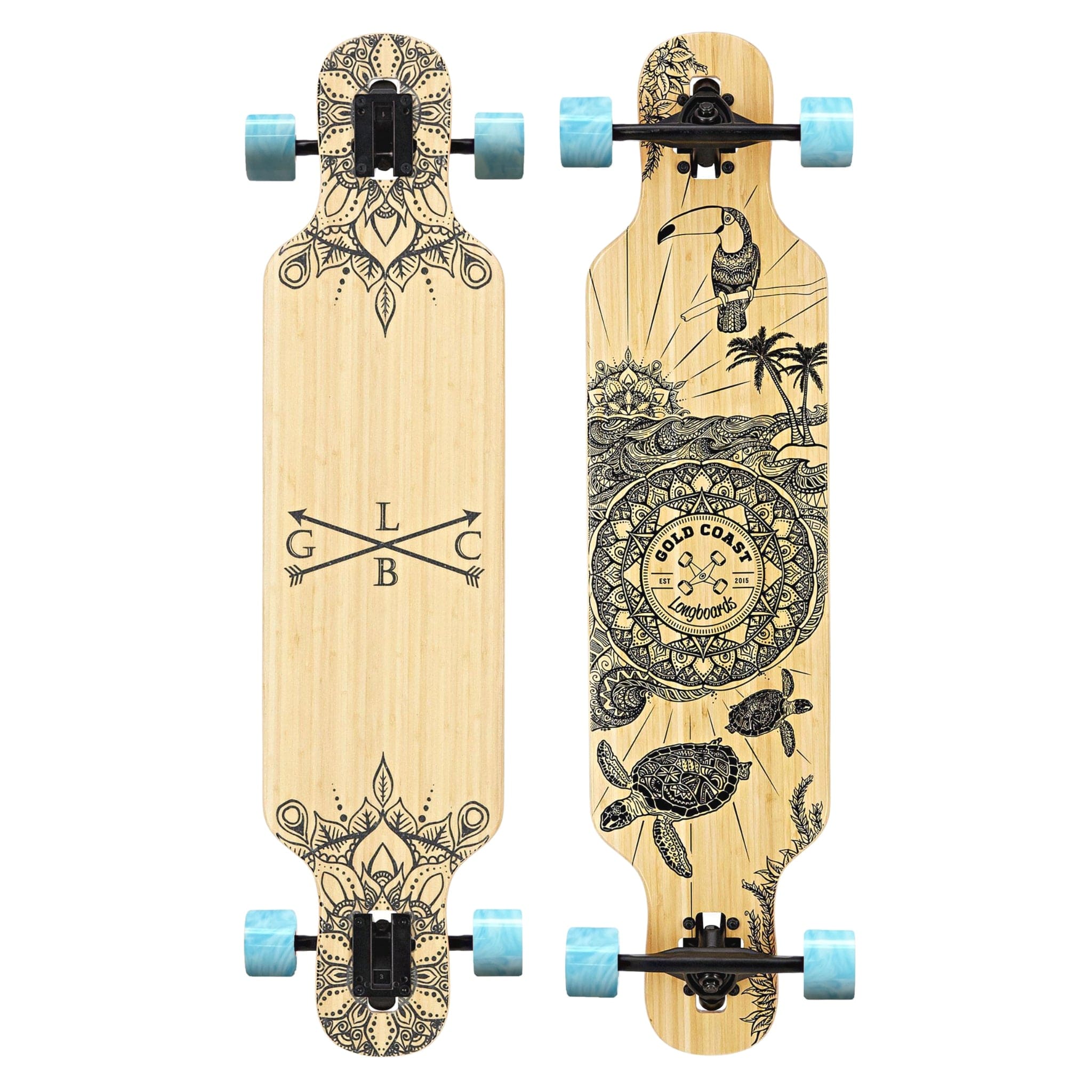 Gold Coast Longboards Longboard Blue Swirl Dropthrough Longboard - Wanderlust Edition