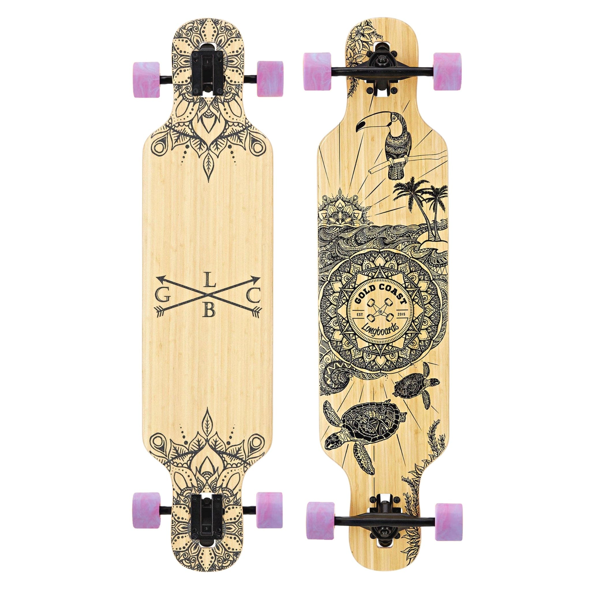 Gold Coast Longboards Longboard Pink Swirl Dropthrough Longboard - Wanderlust Edition