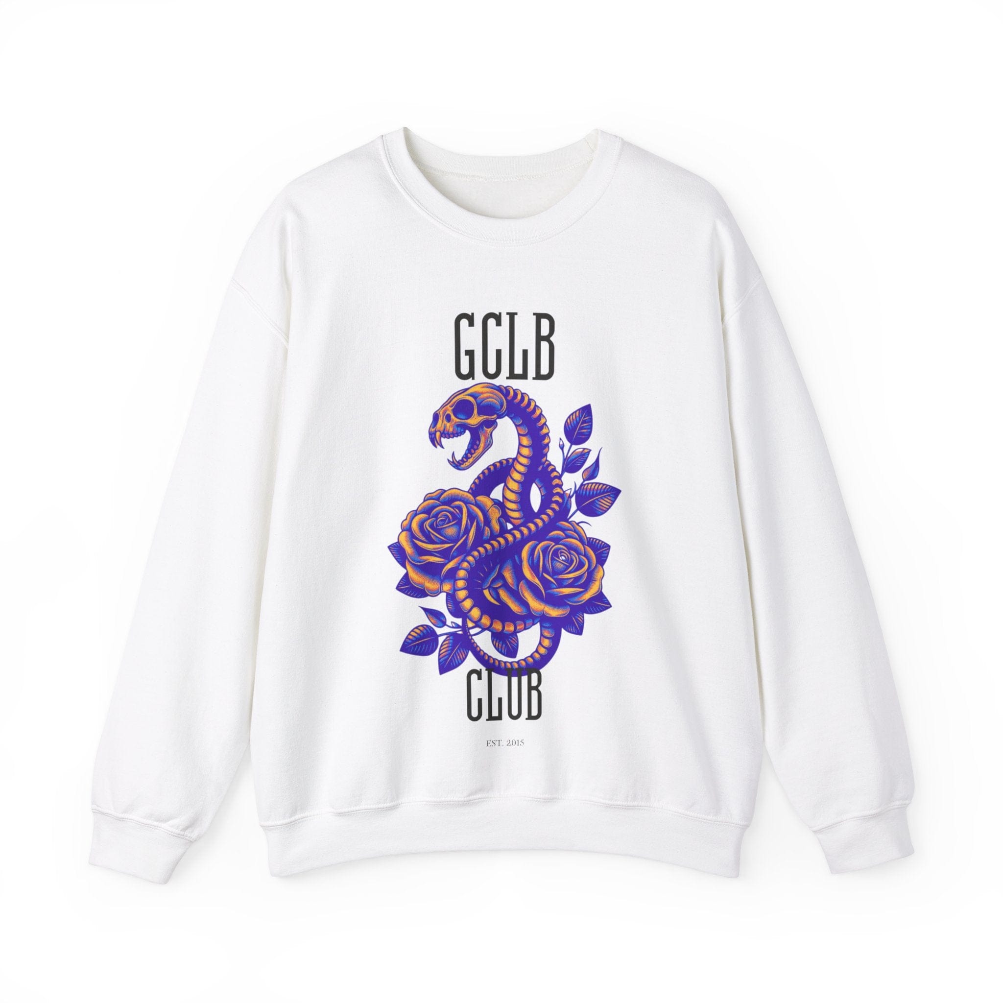 Gold Coast Longboards Sweatshirt S / White GCLB Skull Snake - Crewneck