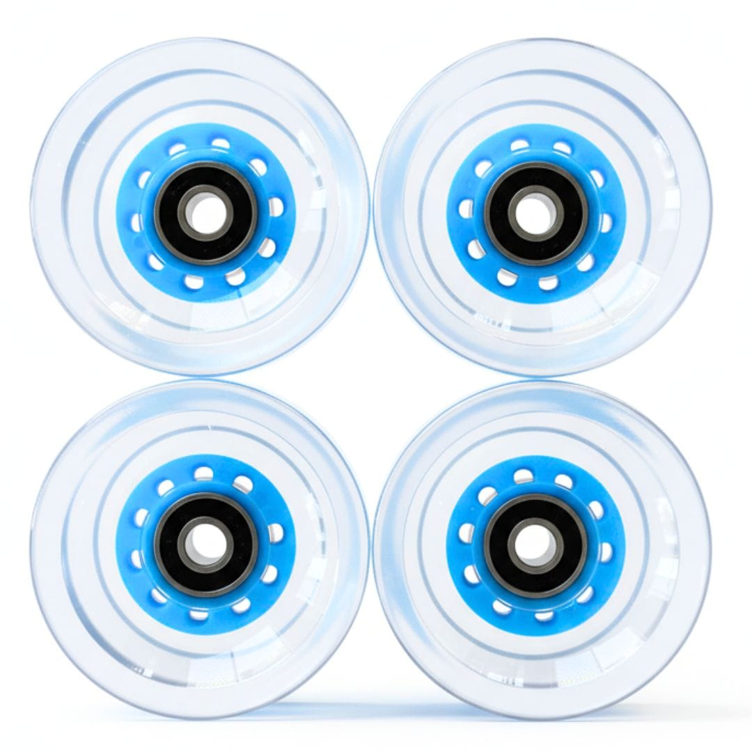 Gold Coast Longboards Longboard Wheels - Transparent / Blue Core + ABEC 9 Bearings