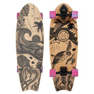 Gold Coast Longboards Surf Skateboard Thruster Surf Trucks / Pink Swirl Surf Skate 30" - Wanderlust Edition