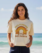 Printify T-Shirt Pick Flowers, Not Fights Tee