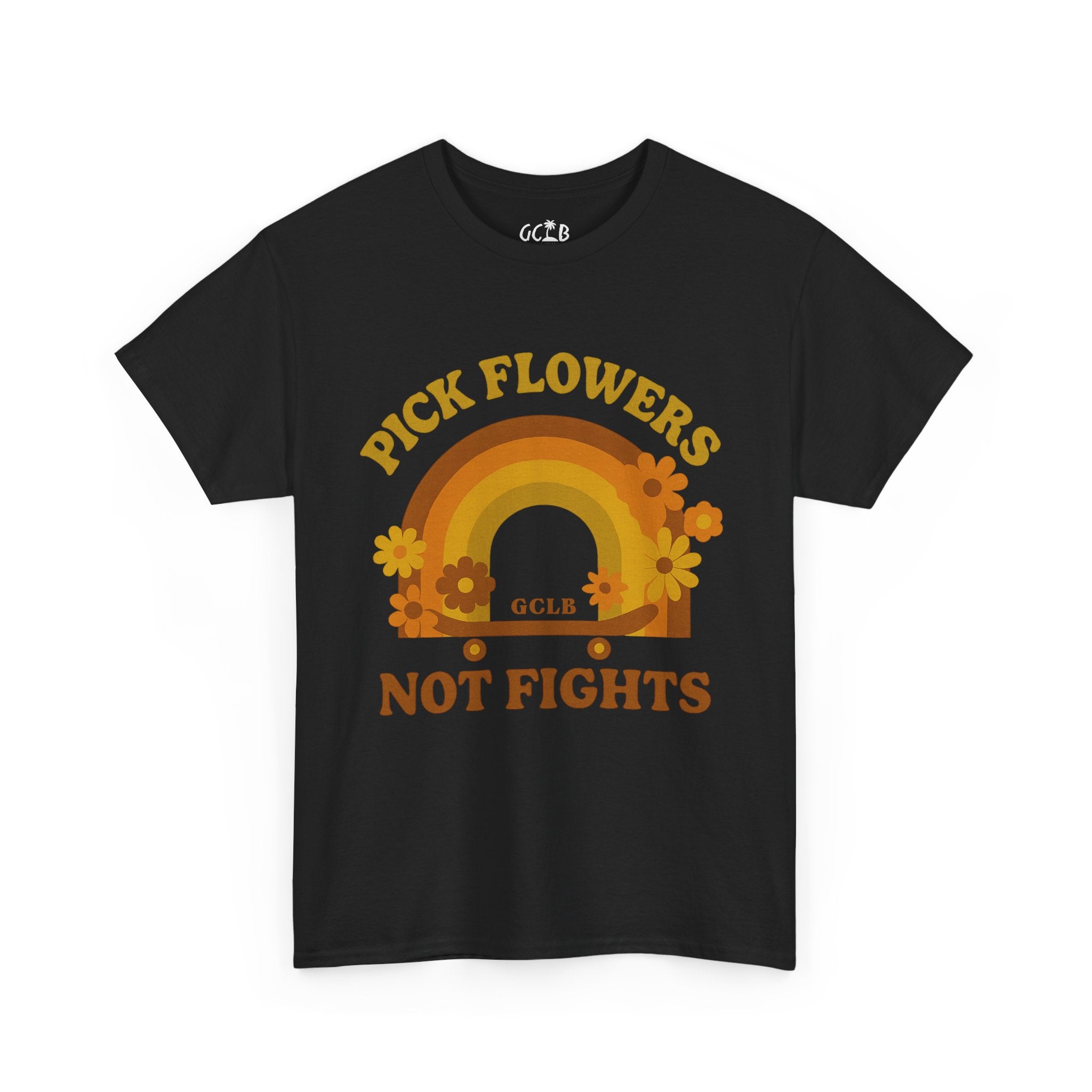 Printify T-Shirt Black / S Pick Flowers, Not Fights Tee