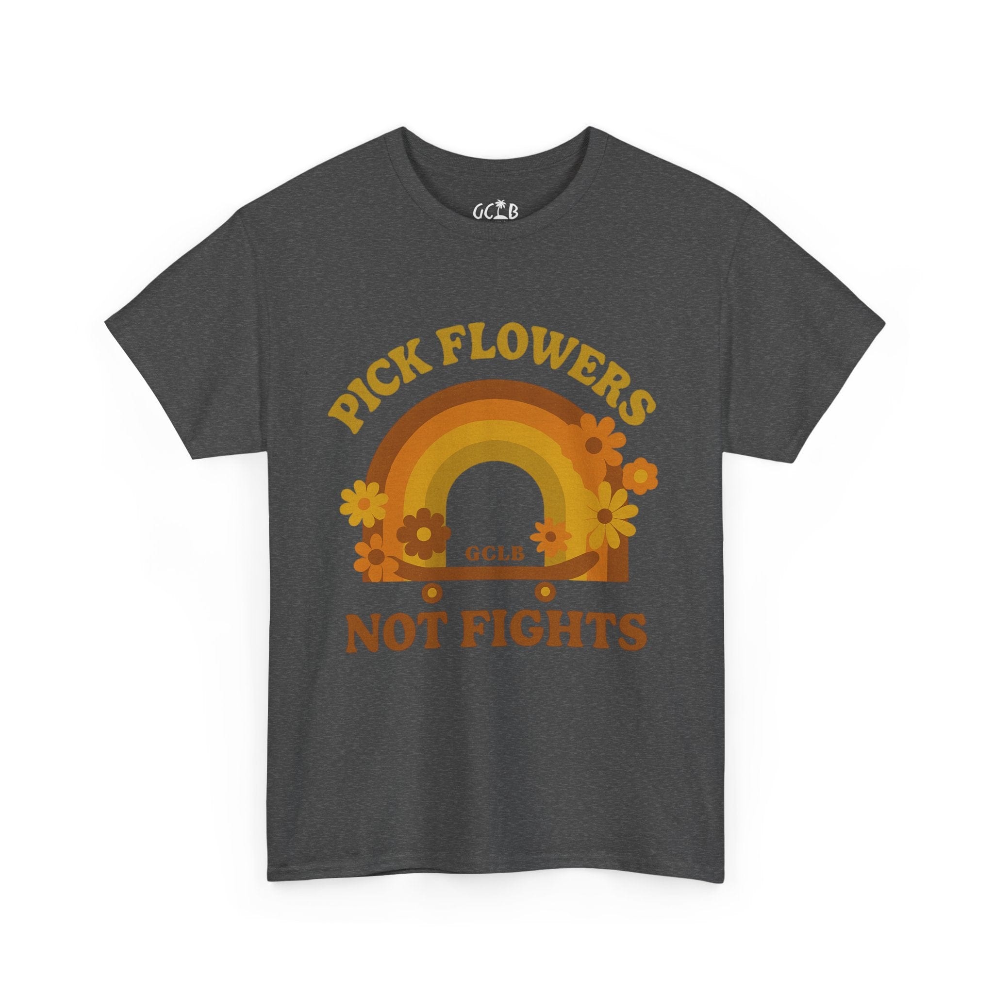 Printify T-Shirt Dark Heather / S Pick Flowers, Not Fights Tee