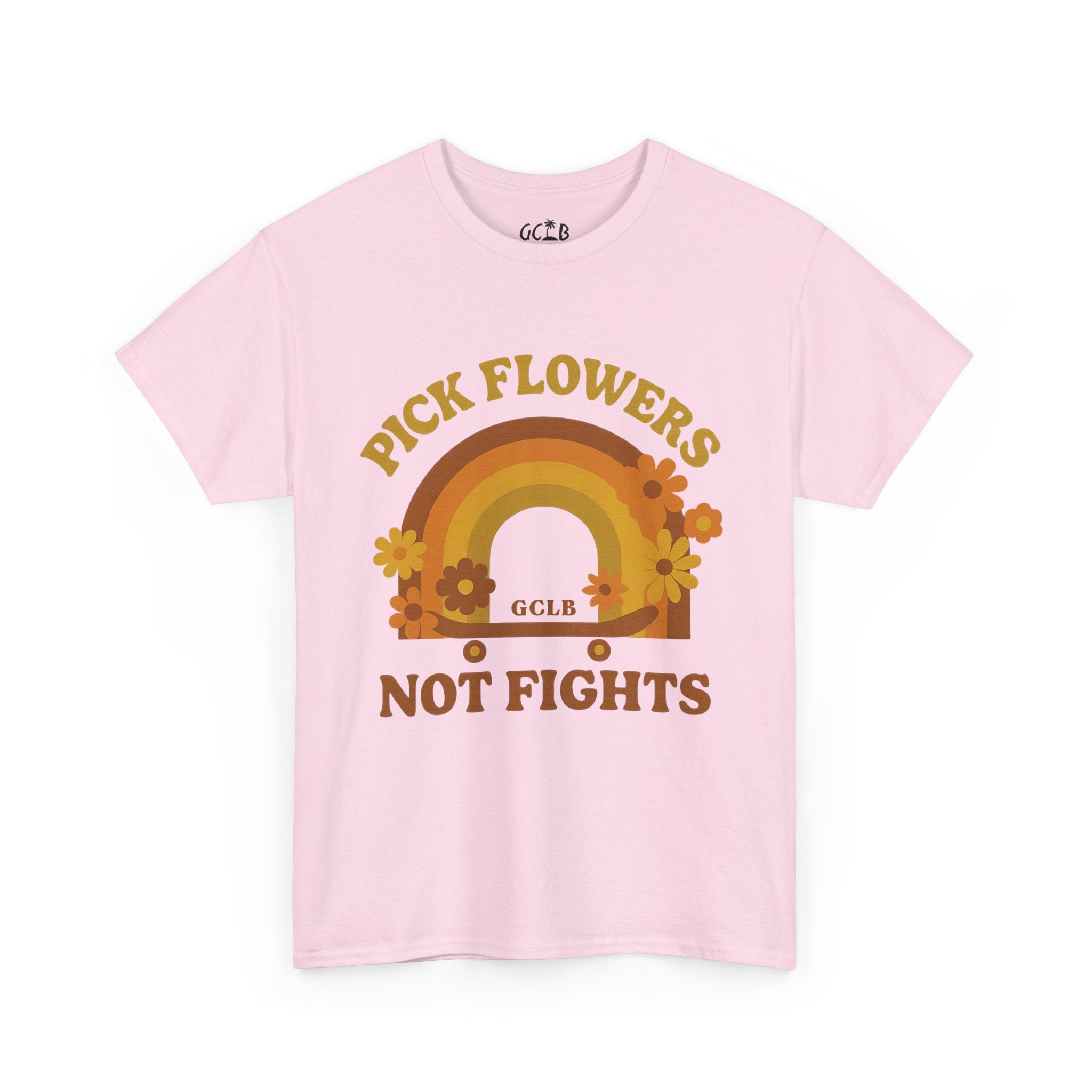 Printify T-Shirt Light Pink / S Pick Flowers, Not Fights Tee