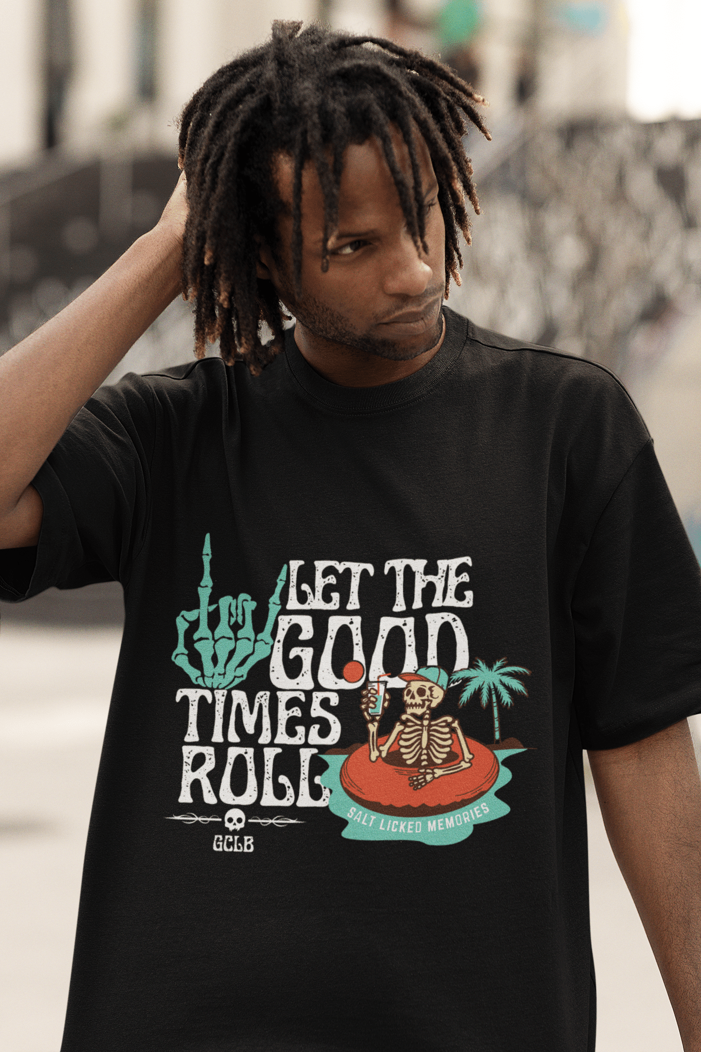 Printify Oversized Tee Let the Good Times Roll Floaty - Heavy Oversized Tee