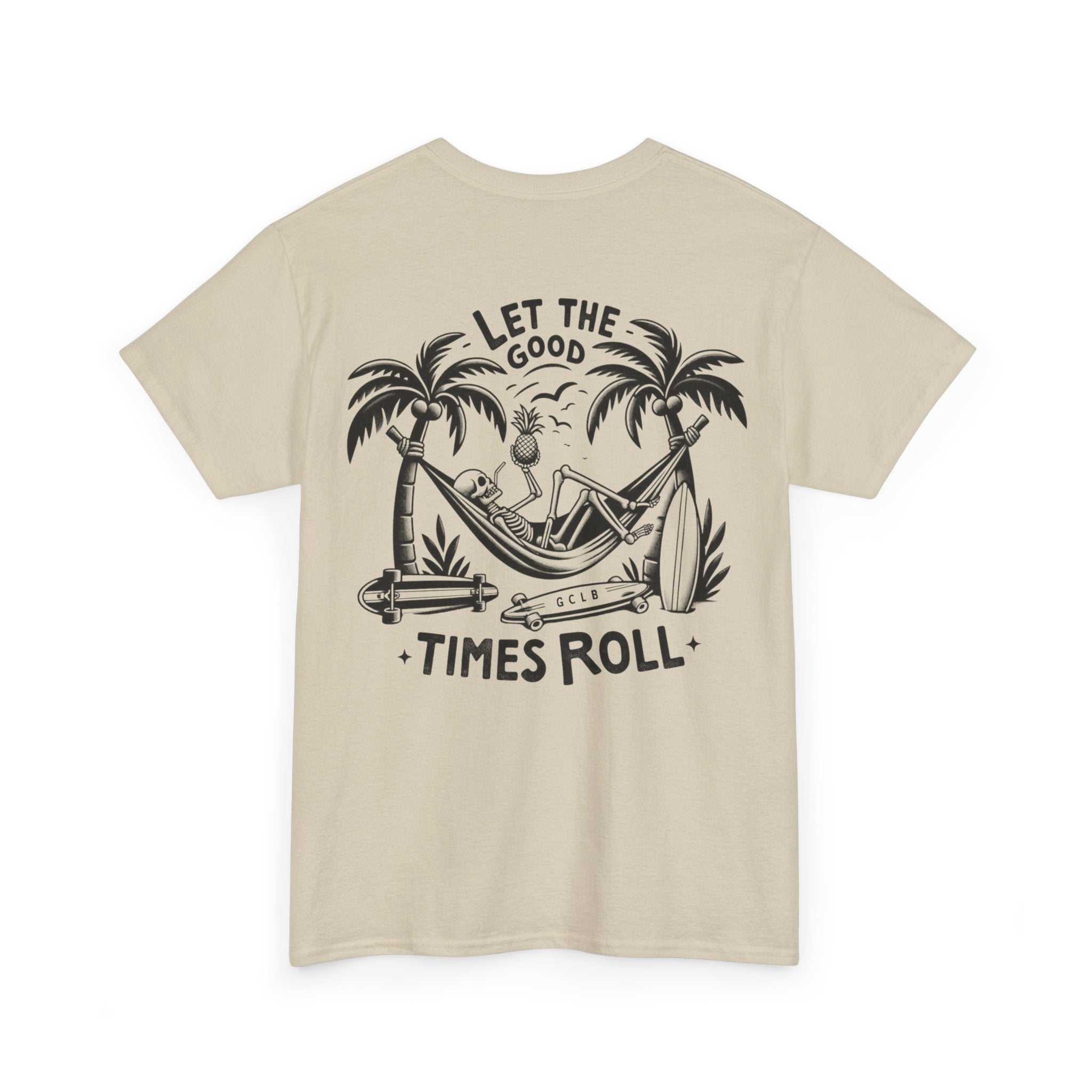 Printify T-Shirt Let the Good Times Roll Skull Tee