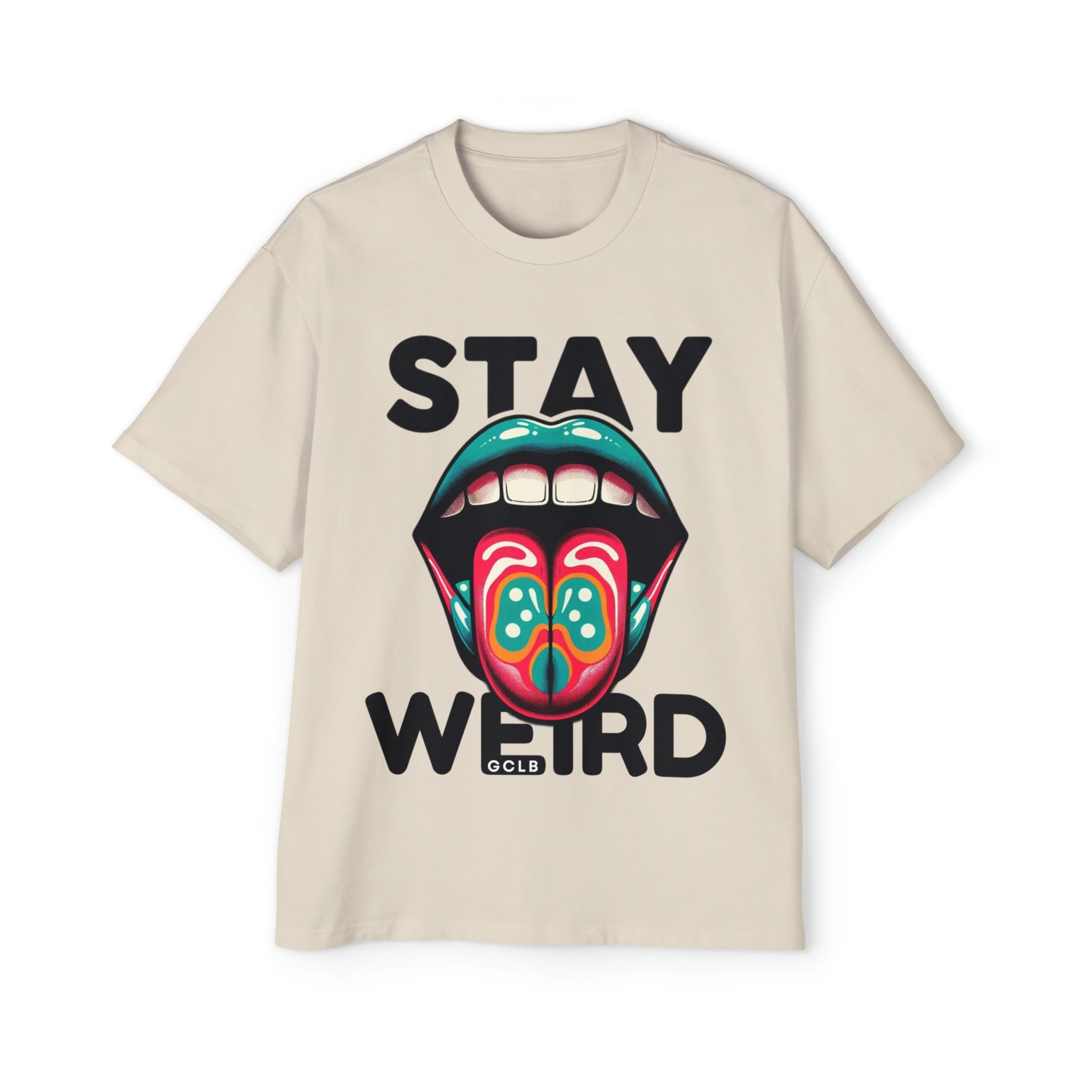 Printify T-Shirt Ecru / S Stay Weird - Heavy Oversized Tee