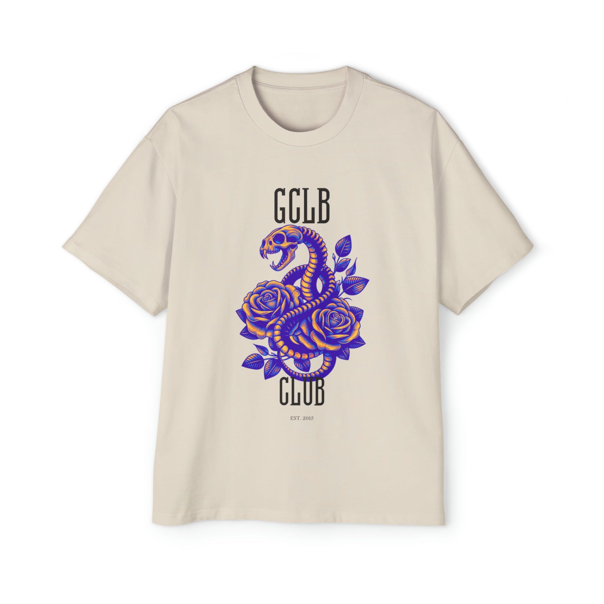 Printify T-Shirt Ecru / S Bone Snake GCLB Club - Heavy Oversized Tee