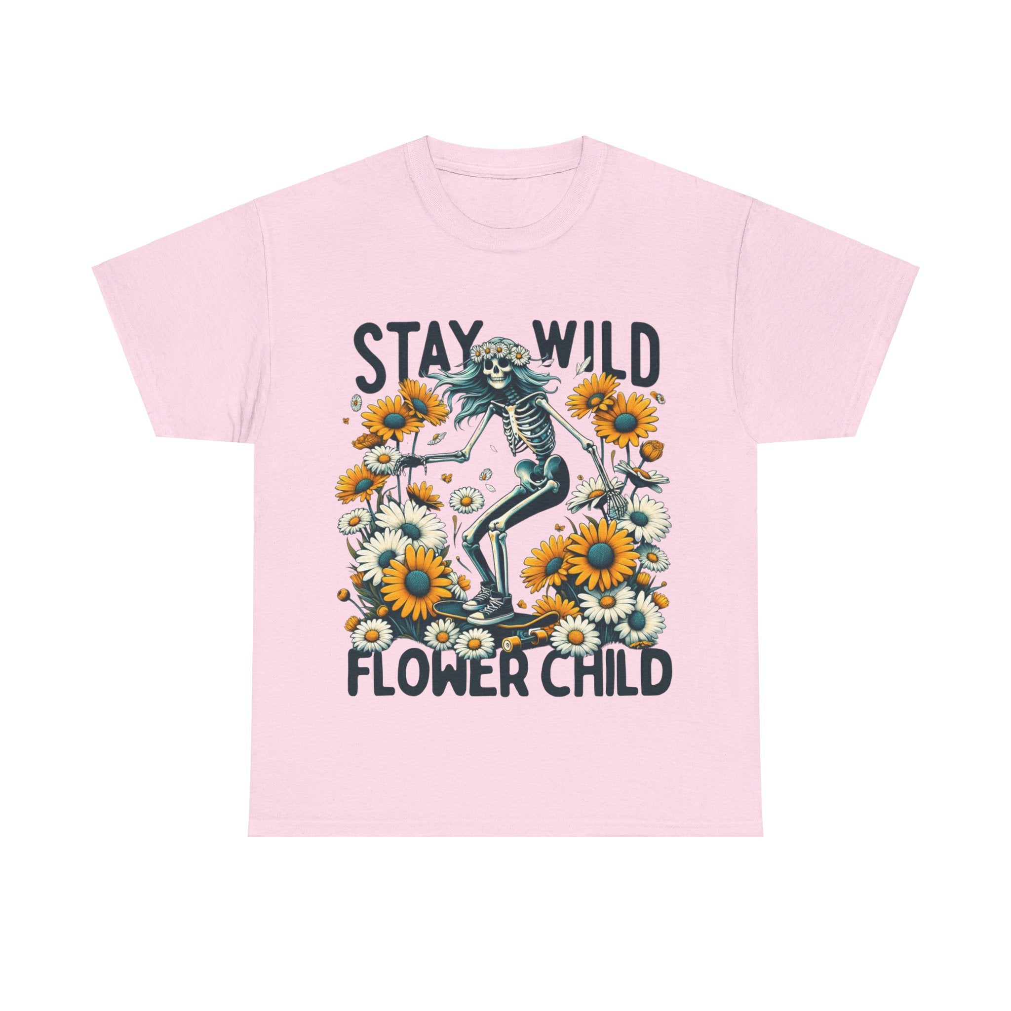 Printify T-Shirt Light Pink / S Stay Wild, Flower Child Tee