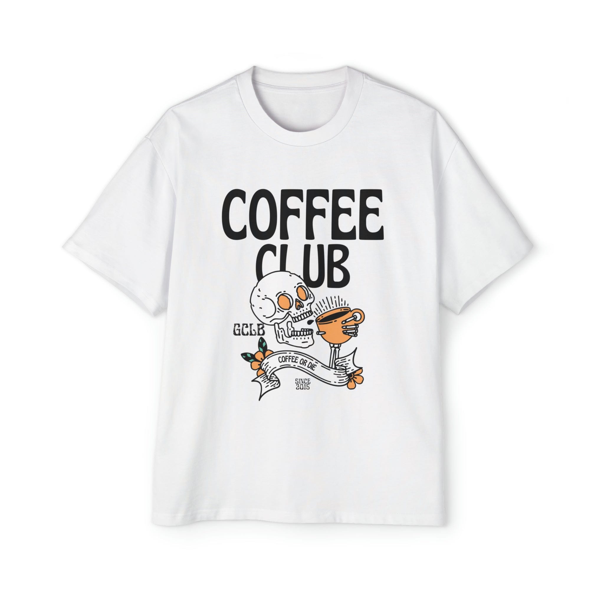 Printify T-Shirt White / S Coffee Club - Heavy Oversized Tee