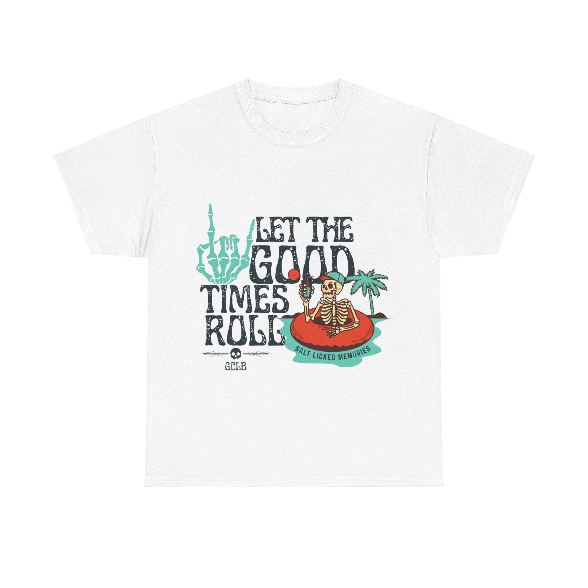 Printify T-Shirt White / S Let The Good Times Roll Skull Tee