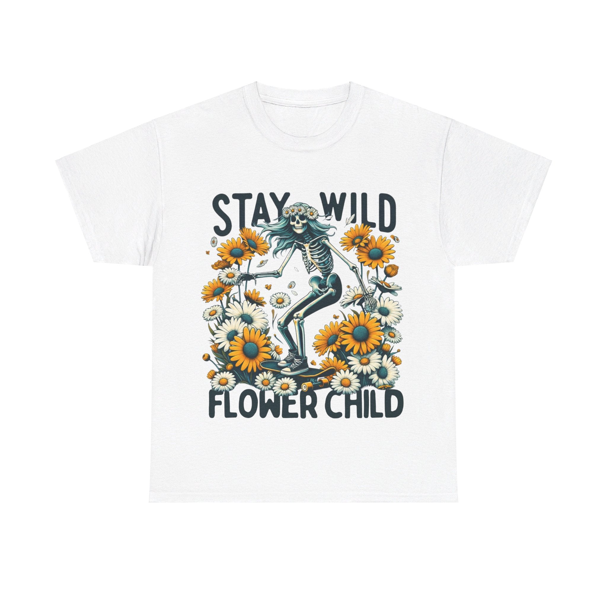 Printify T-Shirt White / S Stay Wild, Flower Child Tee