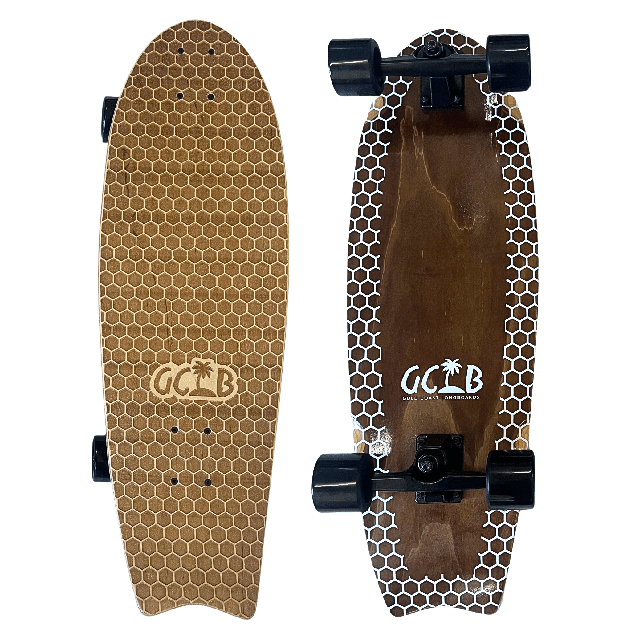 Gold Coast Longboards Surf Skateboard Gravity Surf Trucks Surf Skate Skateboard 30" - Choc Honeycomb