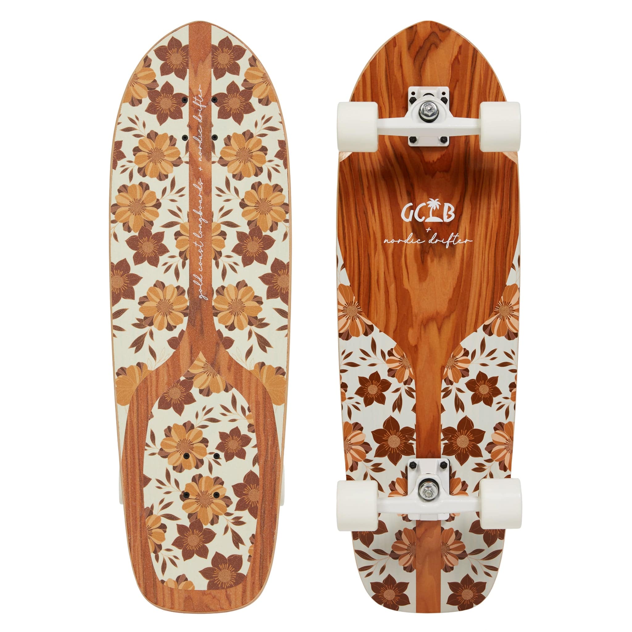 Gold Coast Longboards Surf Skateboard Gravity Surf Trucks Surf Skate 32" - Ocean Bloom