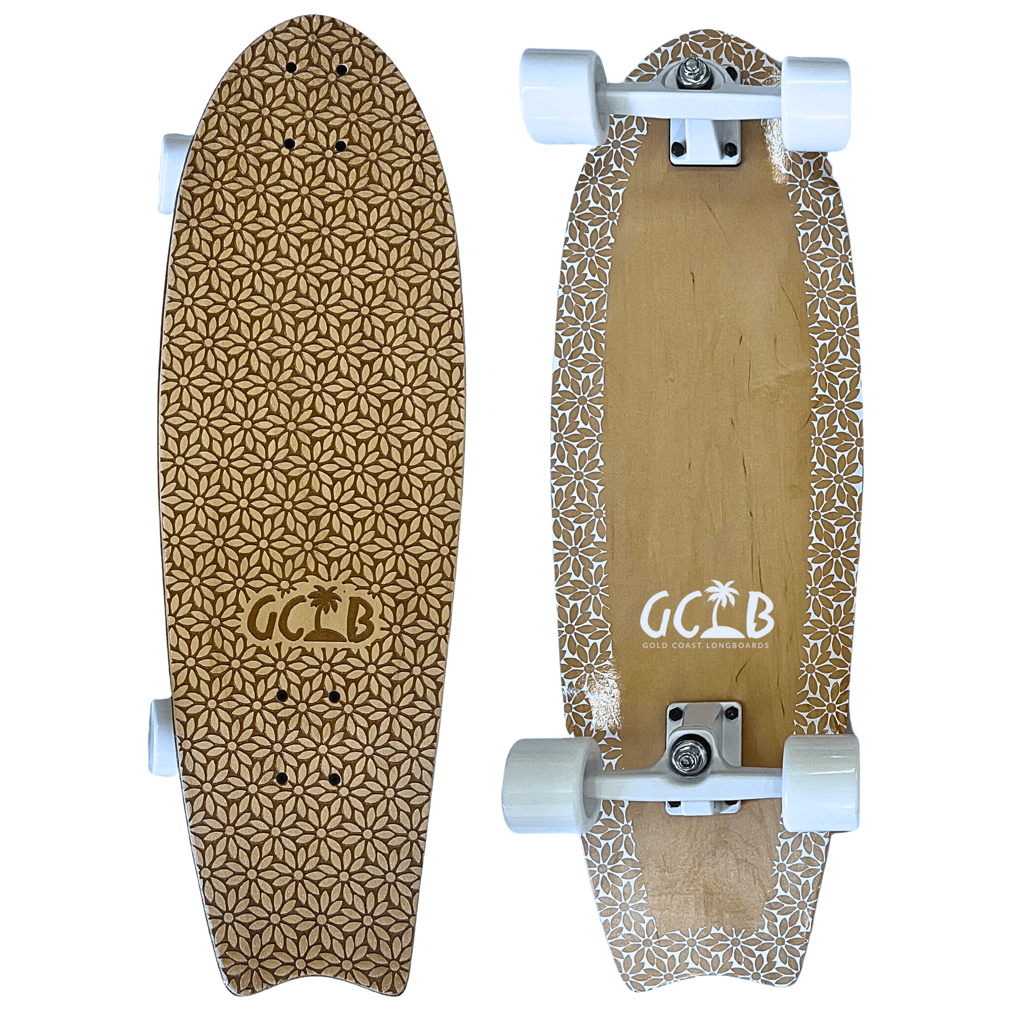 Gold Coast Longboards Surf Skateboard Gravity Surf Trucks Surf Skate Skateboard 30" - Daisy Bloom