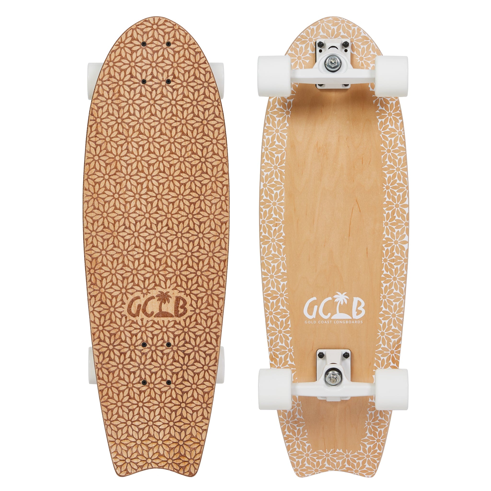 Gold Coast Longboards Surf Skateboard Gravity Surf Trucks Surf Skate Skateboard 30" - Daisy Bloom