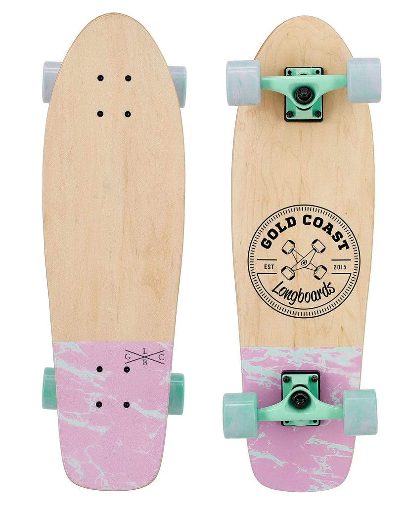 Gold Coast Longboards Cruiser Skateboard Cruiser Skateboard - Pastel Marble Dip | Gold Coast Longboards
