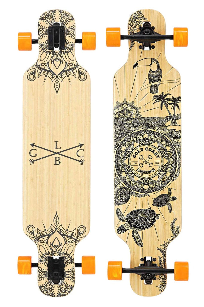 Gold Coast Longboards Longboard Orange Swirl Dropthrough Longboard - Wanderlust Edition