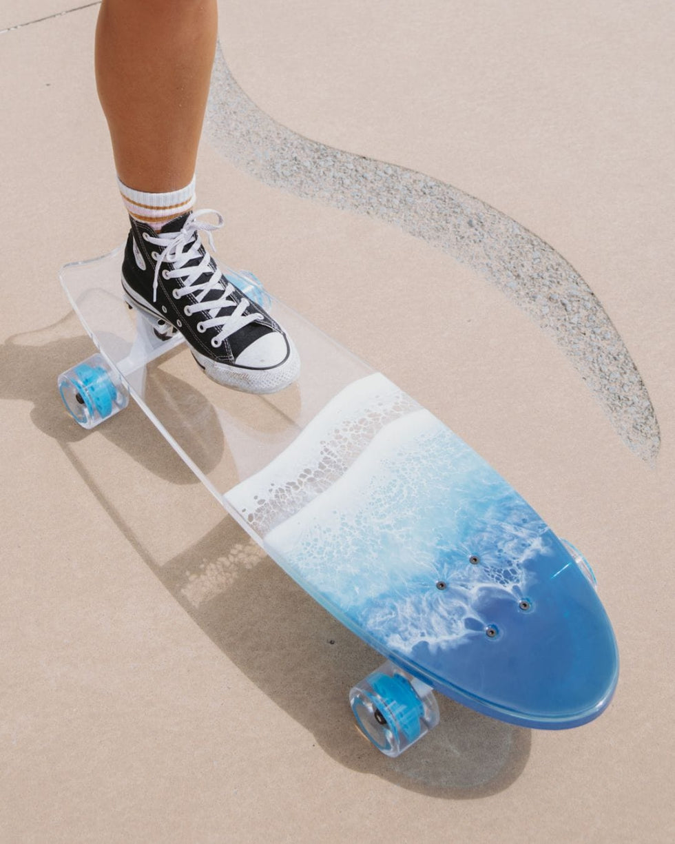 Gold Coast Longboards Ocean Collection Cruiser Skateboard Clear