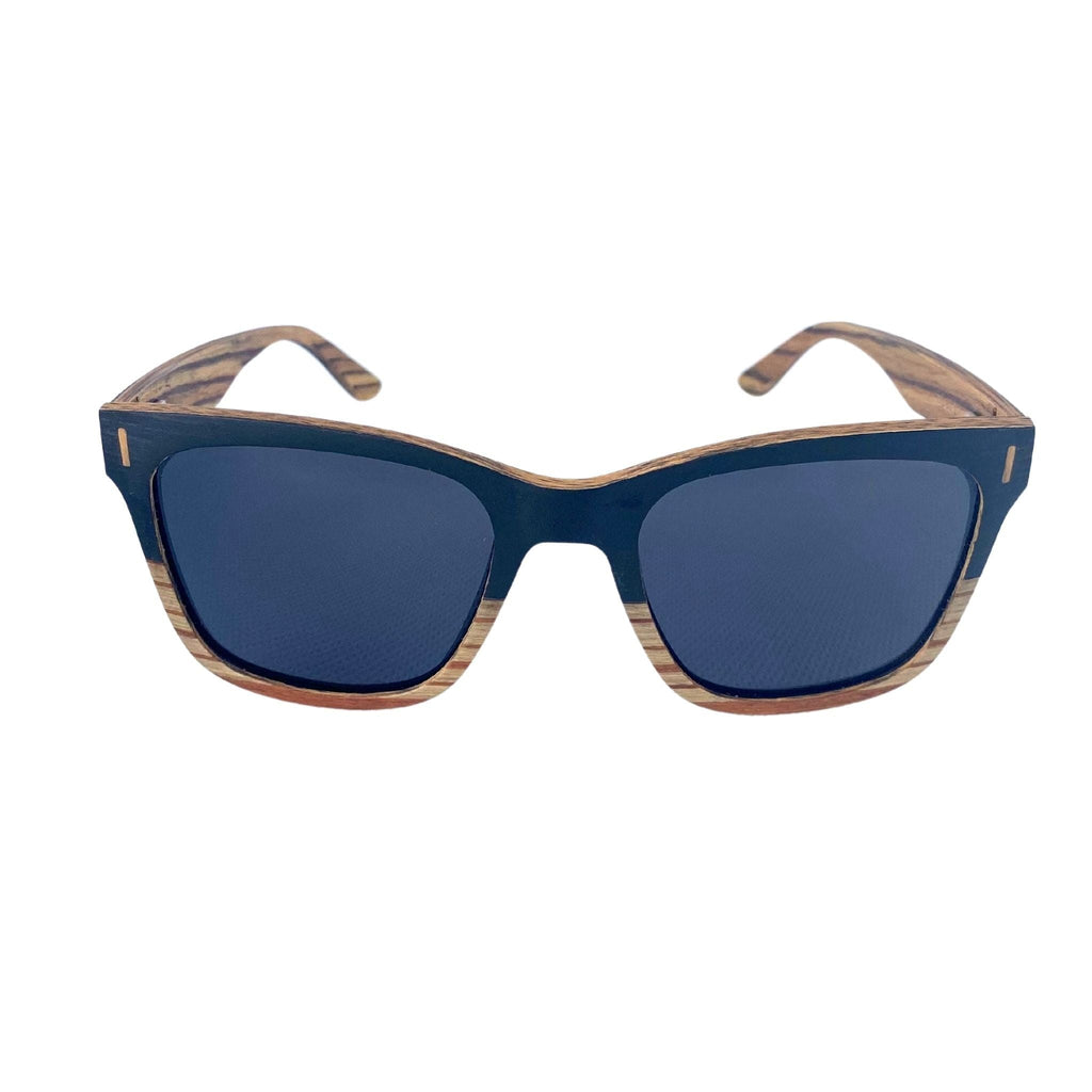 Gold Coast Longboards Sunglasses Miami - Two Tone Matt Black & Zebra- Recycled Skateboard Sunglasses